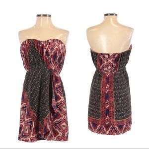 Twelfth Street by Cynthia Vincent 100% Silk Chiffon Strapless Boho Dress Size 4